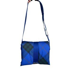 Burberry Blue Nylon Pillow Signature Check Nylon Crossbody Knight 80807061